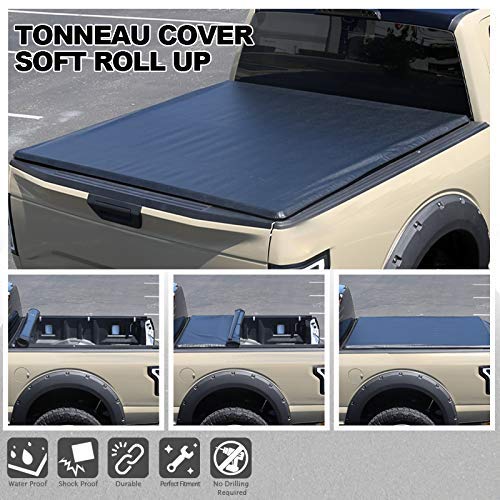 Ares Motorsports Soft Vinyl Roll Up 5FT Short Bed Tonneau Cover Compatible for Chevrolet Colorado Canyon