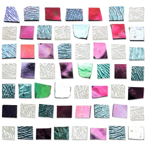 Maasechs 4 Bags COE90 Dichroic Glass Scrap Assorted Fusible Glass for Fusing Microwave Kiln Iridescent Effects Supplies for Jewelry Making