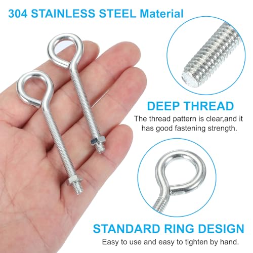 Tornillos de ojo M5x50 para ganchos de anillo de terminal de madera en proyectos del hogar 3
