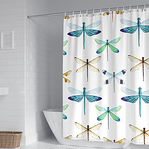 Rideau de douche anti moisissure à motif libellules KnSam