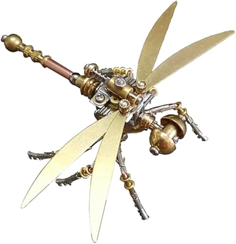 Miniatura 2 de Rompecabezas de metal 3D, kit mecánico de metal de libélula pequeña, kit de modelo punk de metal de insectos, rompecabezas 3D de desafío de