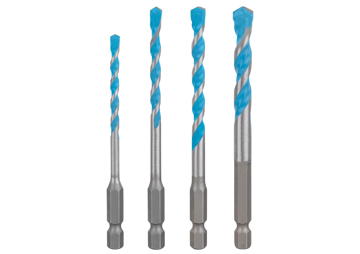 Bosch Bosch 4X Expert HEX-9 Multi Construction Drill Bit Set (for Concrete, Soft Ceramic Tiles, Ø 4,0, 5,0, 6,0, 8,0 mm, Professional