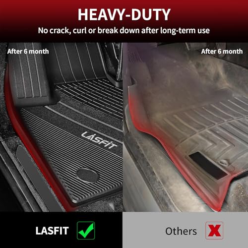 Image of LASFIT Floor Mats for BMW X5 2019-2026 5-Seat Models | Not Fit 7-Seat Models, All Weather TPE Custom Fit Floor Liners, 1st & 2nd Row Car Mats Accessories, Black