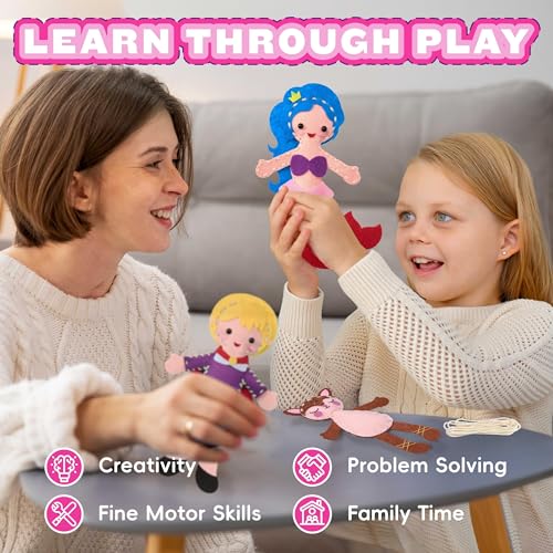 VigorFun-Sewing-Kit-for-Kids-Beginner-Arts-and-Crafts-Make-DIY-Projects-of-Fairy-Tale-World-Felt-Sewing-Craft-Kits-Educational-Toys-Birthday-Christmas-Gifts-for-Girls-Kids-Age-4-6-7-8-10-12