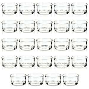 24 Pack Glass Tealight Candle Holders 1×2, for Weddings, Table Centerpieces, Parties, Home Decor