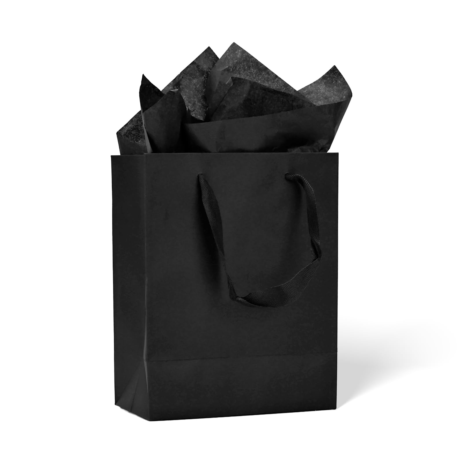 Aosric Czarne torby na prezenty – 30 szt., 18 x 10 x 22,8 cm, trwałe kartonowe torby papierowe z uchwytami, opakowanie zbiorcze, solidne i wielokrotnego użytku - idealne na imprezy, Boże Narodzenie