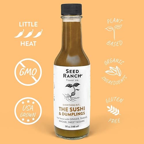 Miniatura 4 de Seed Ranch - Salsa Everything But The Sushi & Dumplings - Salsa de inmersión y remojo salada y suave - Sin gluten - Jengibre, Miso, Wasabi