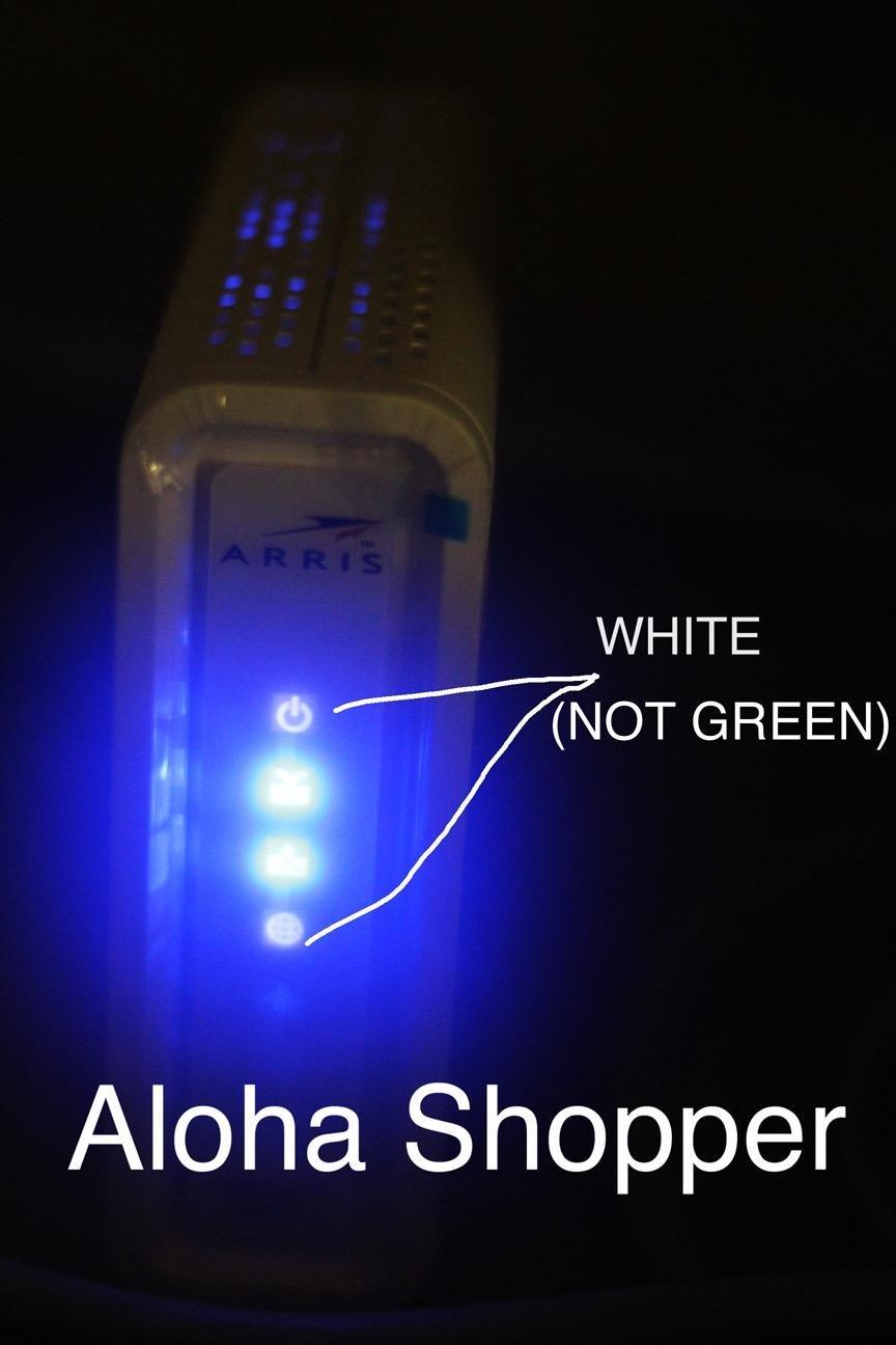 WHITE version of this modem reliable. But the Motorola manual misidentified the LED status light colors!