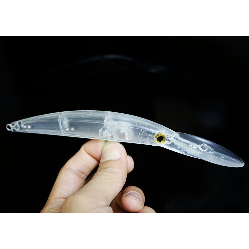 Shelt's 15 Pcs Quality Unpainted Fishing Walleye Musky Minnow Crankbaits Hard Lures Body 7