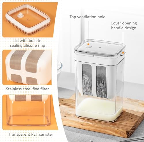 Image of Snmmifer Multifunctional Yogurt Maker with Storage Container, BPA-Free Plastic, 1.4L Capacity, Homemade Greek Yogurt and Curd (1.4L)