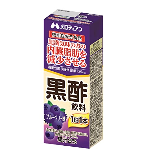 メロディアン 黒酢飲料 ブルーベリー 200ml×24本
