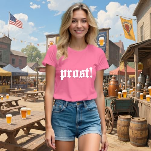 Oktoberfest Shirt Women German Bavarian Themed T-Shirts Prost-Letter Printing Tee Tops2