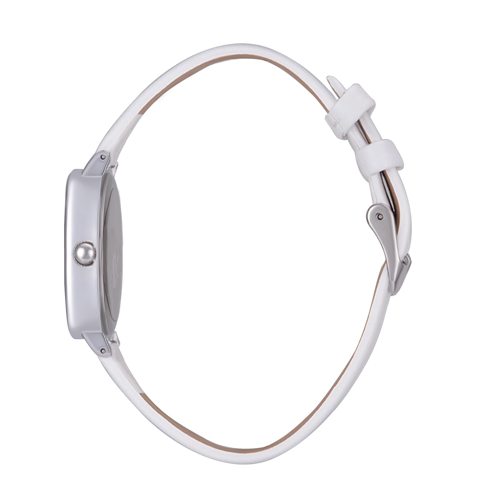 Reloj cuadrado para mujer, correa de cuero fácil de leer, Blanco, Reloj minimalista, vestido 6