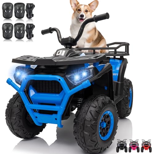 24V 4x4 Ride on Toys Car, BLISSRIDE Kids ATV Quad w/Kneepads, 5Mph Max