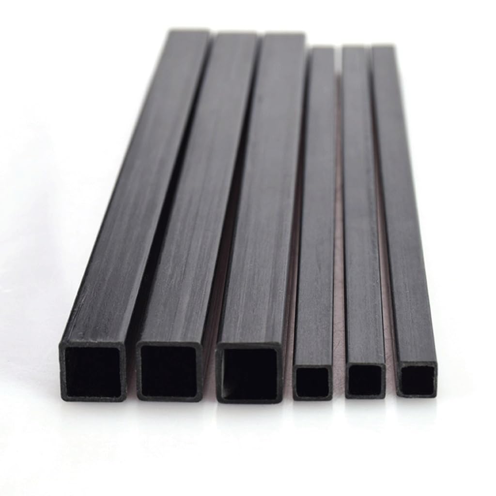 4 szt. Kwadratowych rurek z włókna węglowego o długości 500 mm, pustych prętów z włókna węglowego 10x10 mm(3x3x2x500mm)