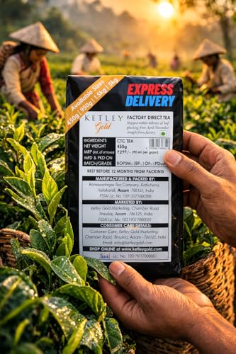 Image of Ketley Gold Assam Strong CTC Tea 450g - Factory Direct | Express Delivery | Garden Fresh from Katlicherra Tea Estate