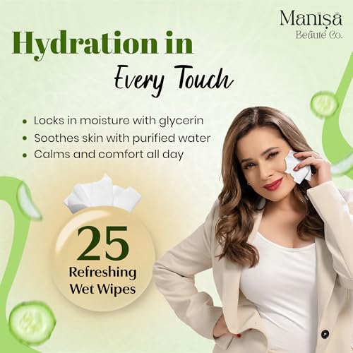 Image of Co. Cucumber & Aloe Vera Refreshing Wipes | Alcohol-Free, Paraben-Free, Vegan Face Wipes | Hydrating& Cooling Facial Wipes with Glycerin, 250 Wipes (Pack of 10)