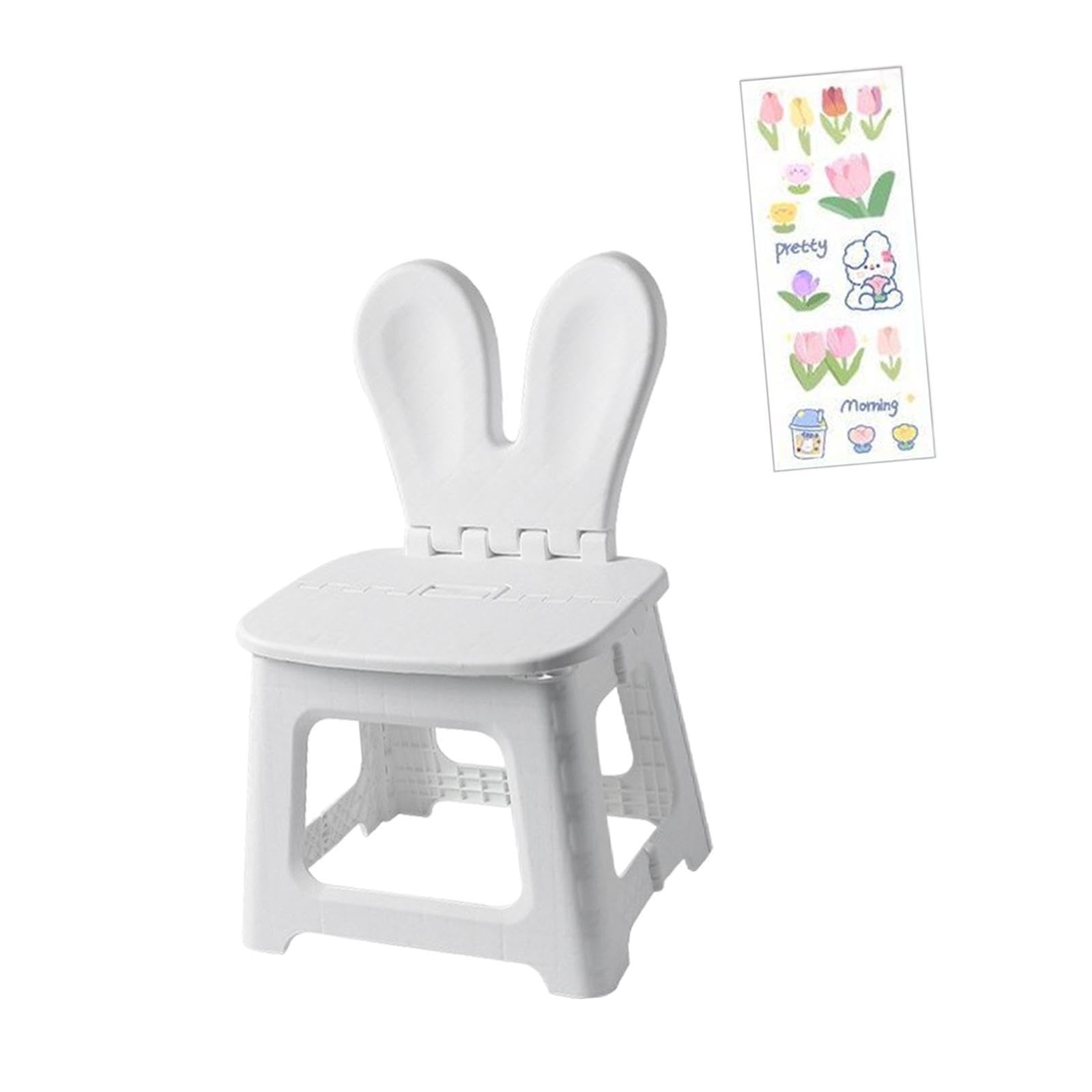 QIXCXAZ Folding Kids Step Stool With Adorable Backrest Makes Changing Shoes Easy And Fun For Children Everywhere Stepping Foot Stool Portable Sturdy Playroom