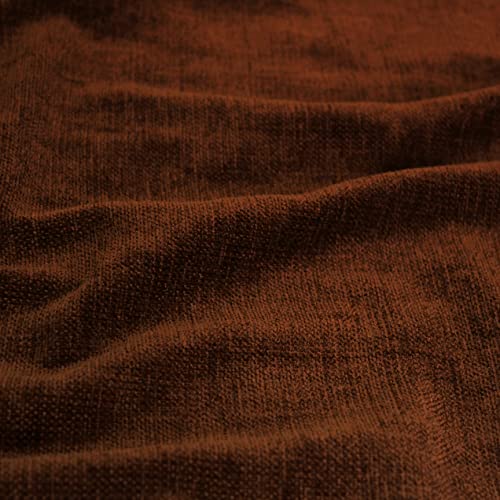 Encasa Homes Chenille Throw Pillow Covers 2 Pcs Set - Rust Orange- 18 X 18 Inch / 45 X 45 Cm Textured Solid Colour, Soft & Smooth, Square Accent Decorative Cushion For Couch, Sofa, Chair & Bed #TOP3