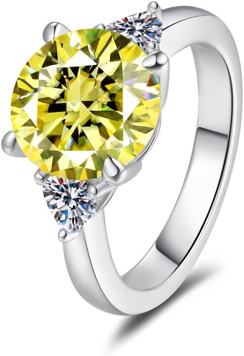 Super Flash Big Moissanite Ring Women Jewelry 5ct 11MM Color Moissanite Laboratory Diamonds S925 Silver Bands Jewelry