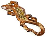 ARTISANAL Artisanal Salamandre Gecko LEZARD MARGOUILLAT Bois 19,5 CM Artisanat Deco Zen