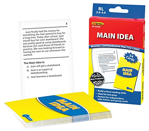 Edupress EP63066 Main Idea Practice Cards Blue Level Medium