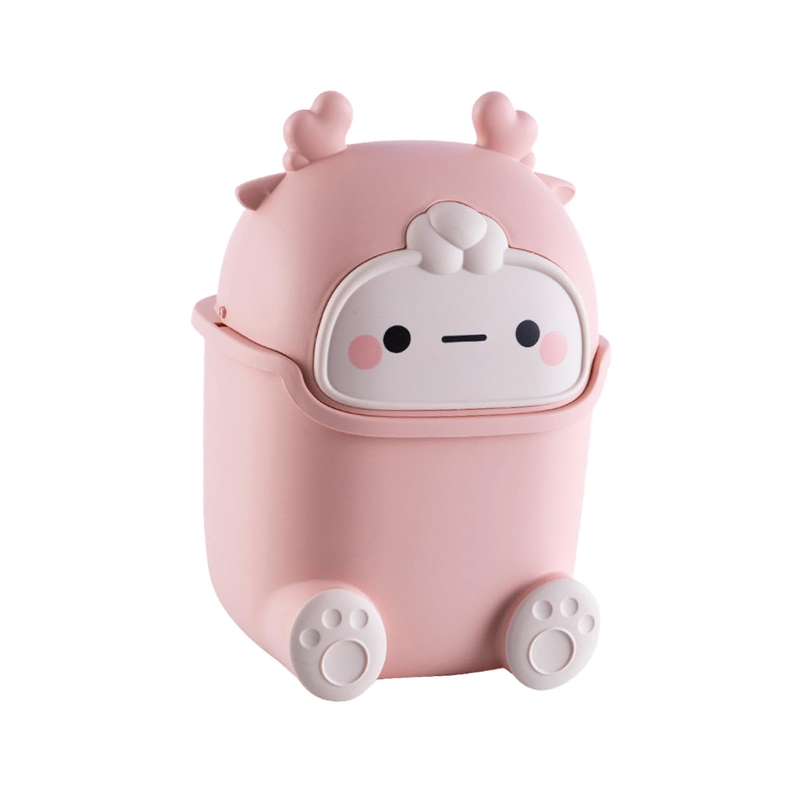 SECRET DESIRE Small Trash Can with Lid 5L Makeup Tabletop Storage for Study, Office, Home pink-image-19