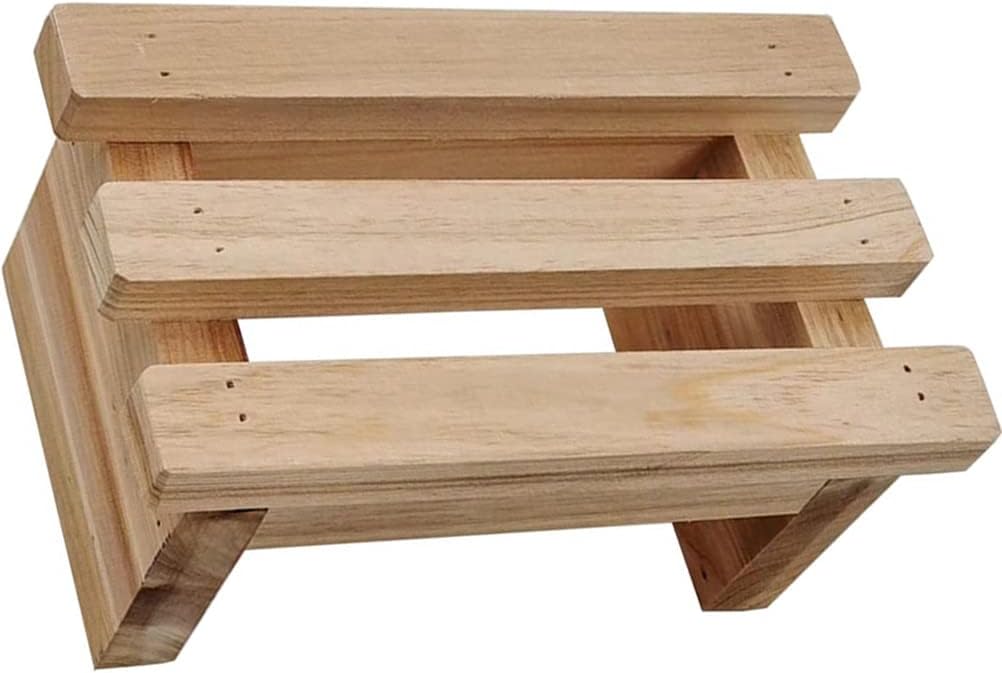 Wood Step Stool Footstool Small Rectangle Stool Low Stool Porch Shoe Changing Stool for Living Room,Kitchen Bedroom Padded Seat
