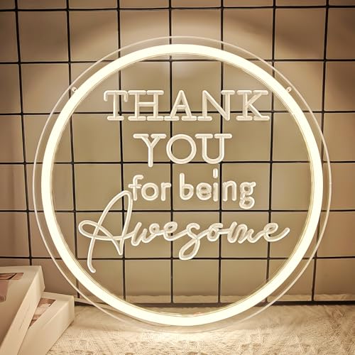Image of Thank You for Being Awesome Neon Sign Employee Appreciation Gifts Led Sign Dimmable Thank You Neon Light Up Sign Thank You Gifts for Women Coworkers Employees Staff