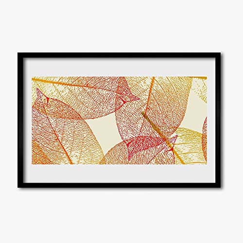 Affiche encadrée de feuilles d'art 60x40 cm pour décorer votre salon chaleureux