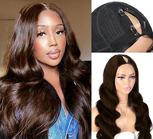 Amazon.com : 180% Density Body Wavy V Part Wig Human Hair No  display picture 1
