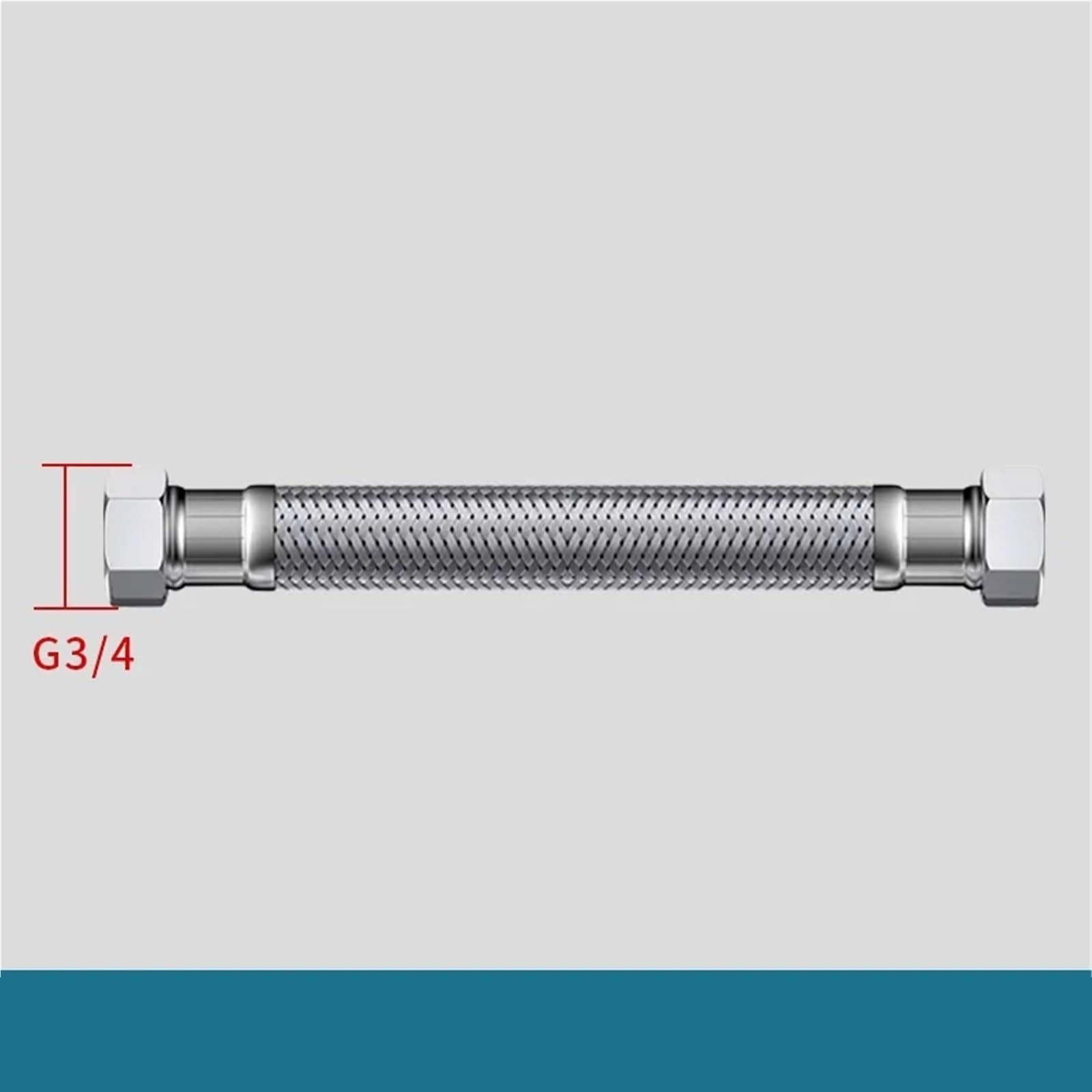 Manguera Trenzada De Acero Inoxidable Manguera de 20 a 200 cm, Tubo Interior de 3/4" y 10 mm, Flexible, a Prueba de explosiones, for Grifo de Agua. para Fregadero Cocina Baño(200cm)