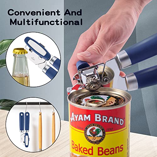 Heyzone 8 Inch Can Opener Manual With Magnet,Hand Held Commercial Can Opener Smooth Edge,Good Grips Can Opener Heavy Duty,Handheld Best Manual Can Opener For Seniors,Kitchen Gadgets/Essentials.blue #TOP4