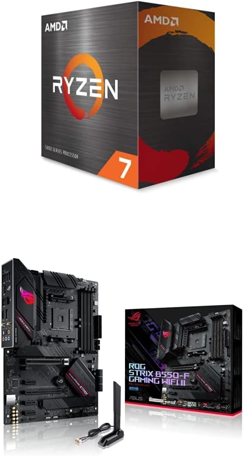 AMD Ryzen 7 5800X 8-core, 16-Thread Unlocked Desktop Processor & Asus ROG Strix B550-F Gaming WiFi II AMD AM4 (3rd Gen Ryzen) ATX Gaming Motherboard