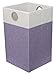 BirdRock Home Folding Cloth Laundry Hamper with Handles | Dirty Clothes Sorter | Easy Storage | Collapsible | Purple and White