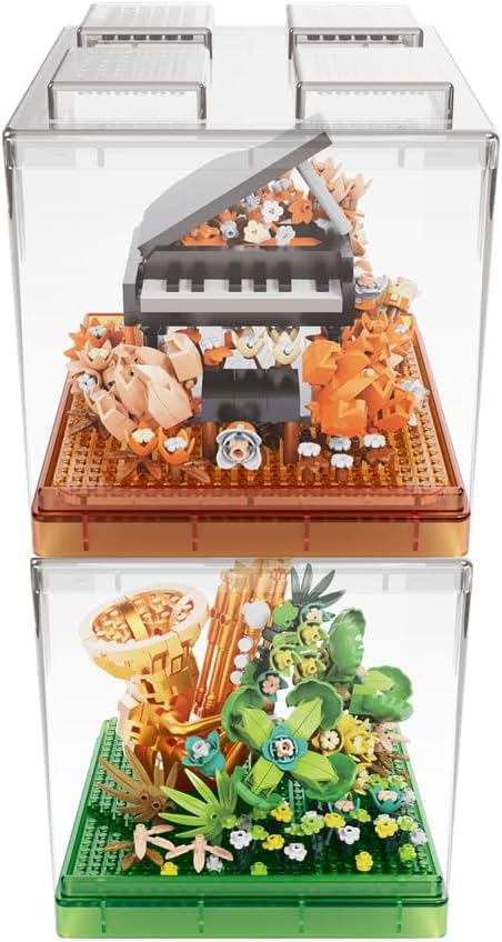 Miniatura 5 de Microbloque de instrumentos musicales, juego de bloques de construcción clásicos famosos, más de 1500 unidades para adultos y niños (piano y saxofón)