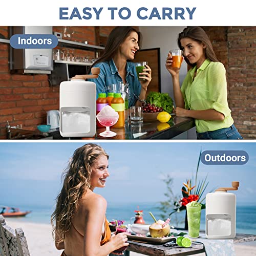 Manual Ice Crusher Slush Machine, Ice Shaver Slushie Maker Machine, Portable Cocktails Ice Grater Snow Cone Machine with Ice Cube Tray - BPA Free - Image 4