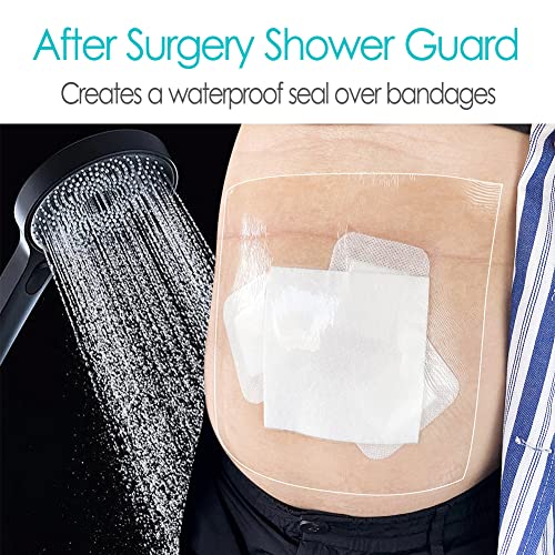 25 Pcs Waterproof Shower Cover 8"X8" With Non-Stick Center Pad For Large Port Surgery Incisions Protector Patch Transparent Film Clear Adhesive Wounds Dressing Bandage Shields #TOP1