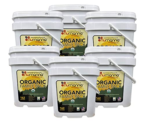 Numanna Organic Family Pack Emergency Food Supply 972 Servings 6-Months Meal Kit | Premade Ready to Eat Meals | 25-Year Shelf Life Survival Food for Camping, Adventure & Daily Use | Made in USA