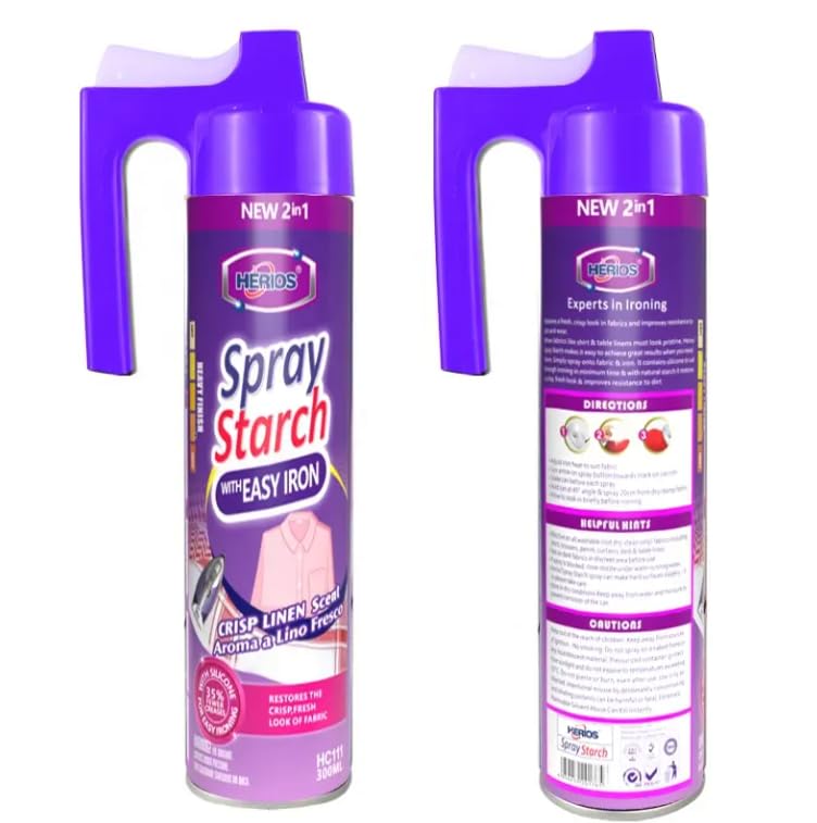herios heavy ironing starch spray 300ml smooth wrinkles eliminate static