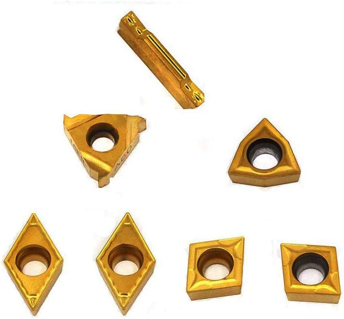 OSCARBIDE Carbide Turning Inserts MGMN300,16ER A60,WCMT06T304,CCMT09T304,DCMT11T304 CNC Lathe Insert for 5/8" or 3/4" Indexable Lathe Turning Tool Holder Insert Replacement, 7 Pieces