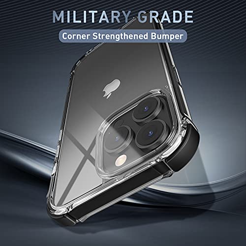 MATEPROX Compatible with iPhone 13 Pro Case Clear Heavy Duty Protective Crystal Back Cover with Shockproof Bumper Case for iPhone 13 Pro 6.1" 2021(Black) - image 6