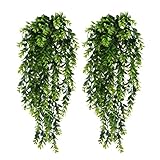 2 Plantas Artificiales Decorativas Planta Colgante Jardín Vertical Hogar Decoración Pared para Interior y Exterior,Guirnalda Arbusto