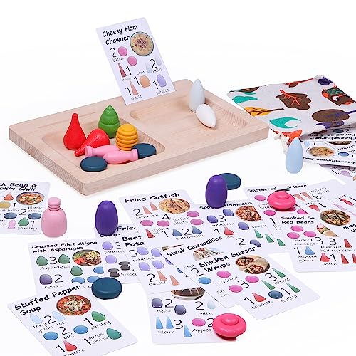 Candywood Wooden Rainbow Loose Parts Sensory Play Toys