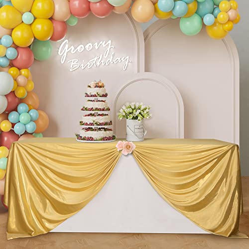 Spotjoy Sequin Rectangle Tablecloth 60 X 84 Inch, Sparkle Glitter Table Cloth For Parties, Decorative Shiny Tablecloths For Wedding Birthday Banquet, Gold #TOP7