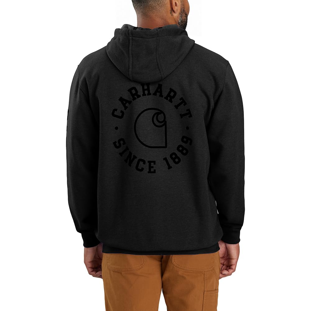 Carhartt Men's Rain Defender® Loose Fit Midweight 1889 Graphic Sweatshirt, Black, Large