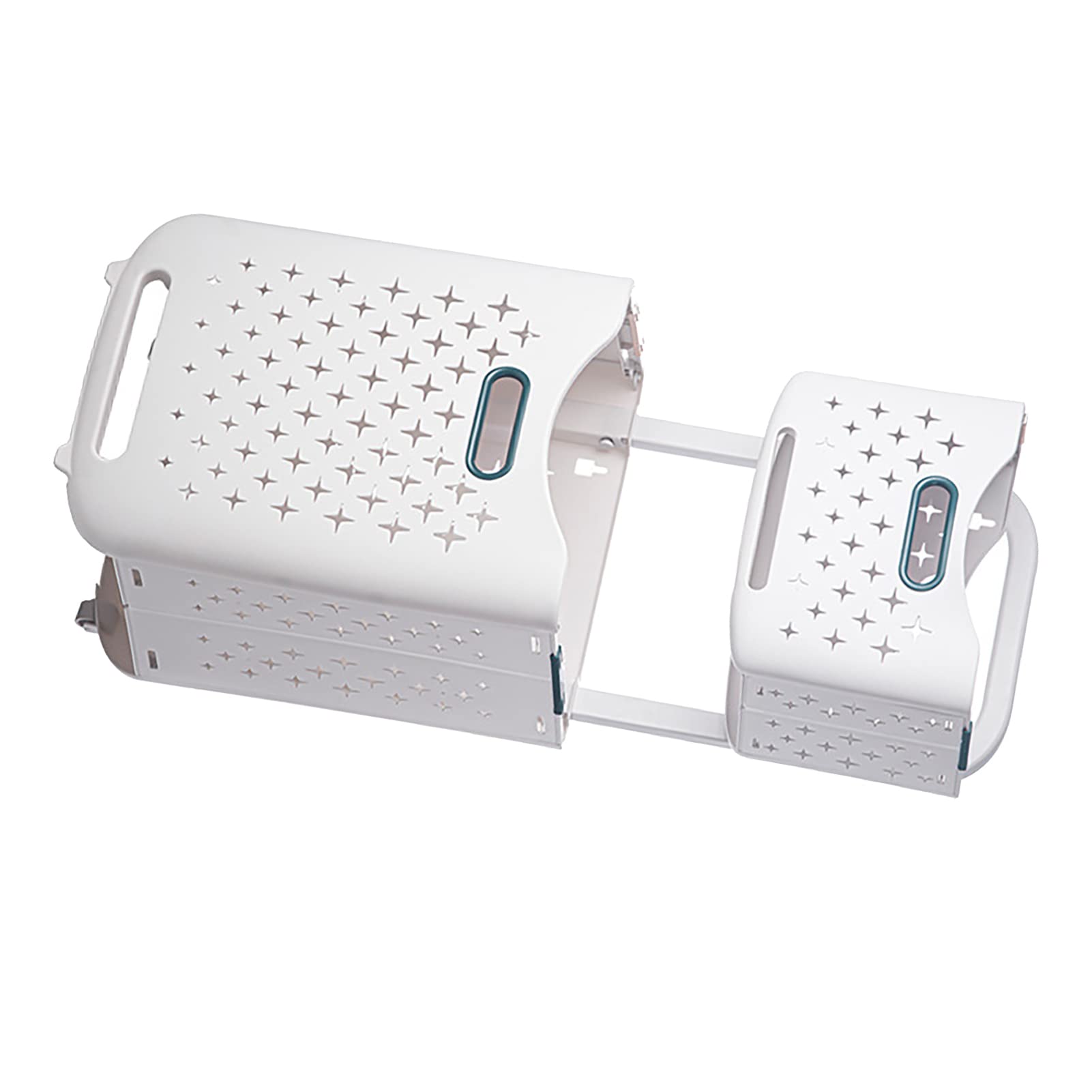 Cesto Portabiancheria Pieghevole Organizzatore di Stoccaggio Pieghevole Portatile per Casa e Hotel Materiale PP Impermeabile di Grande capacità (Combinazione Blu Mare)