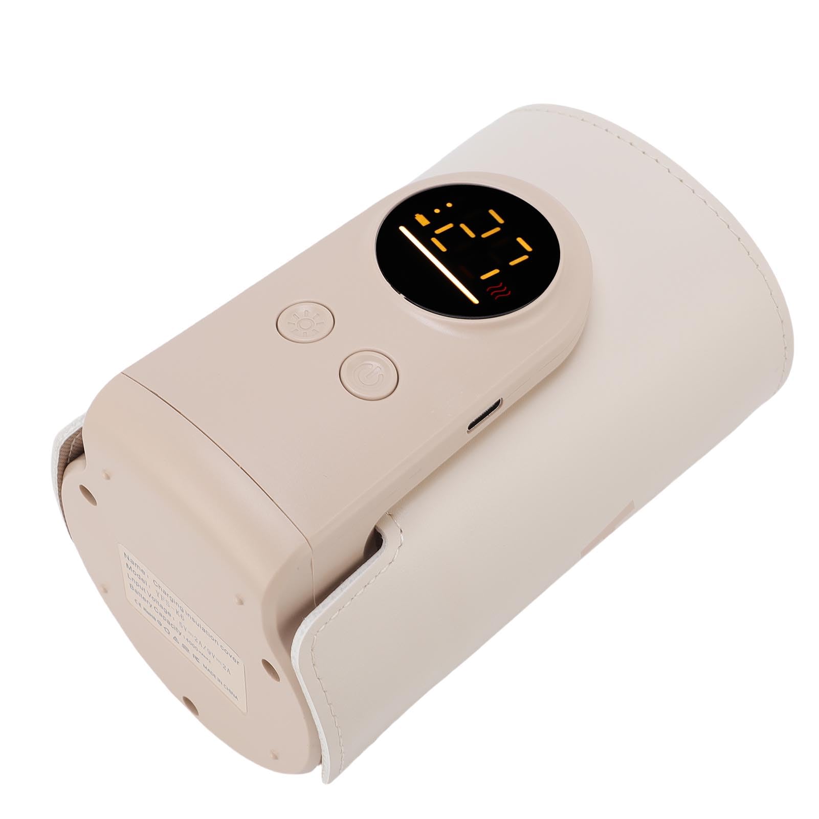 Scaldabiberon Portatile, Tecnologia di Riscaldamento Rapido, Controllo Accurato della Temperatura, Luce Notturna a 6 Livelli, per Alimenti per Bambini con Latte Materno con USB Tipo C, da