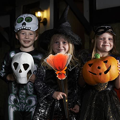 LUOZZY 2 Pcs Halloween Witch Broom Kids Plastic Broom Props for Halloween Costume Party Decoration -