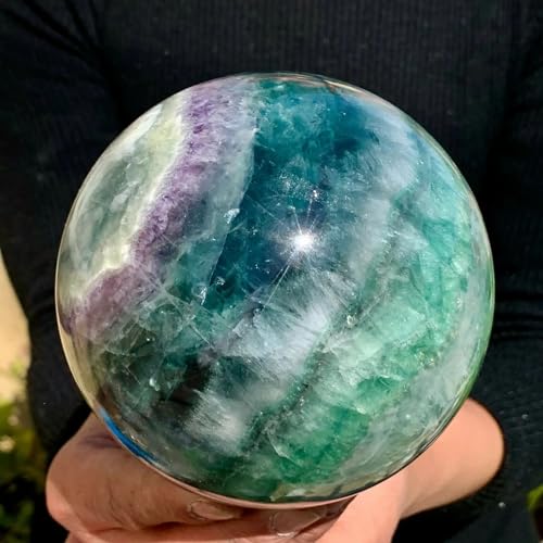 Sphère en quartz de fluorite multicolore, cadeau d'ornement magique idéal